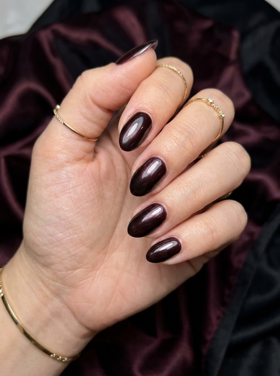 Black Cherry Glazed Nails als Vampire Nägel Inspiration 2026